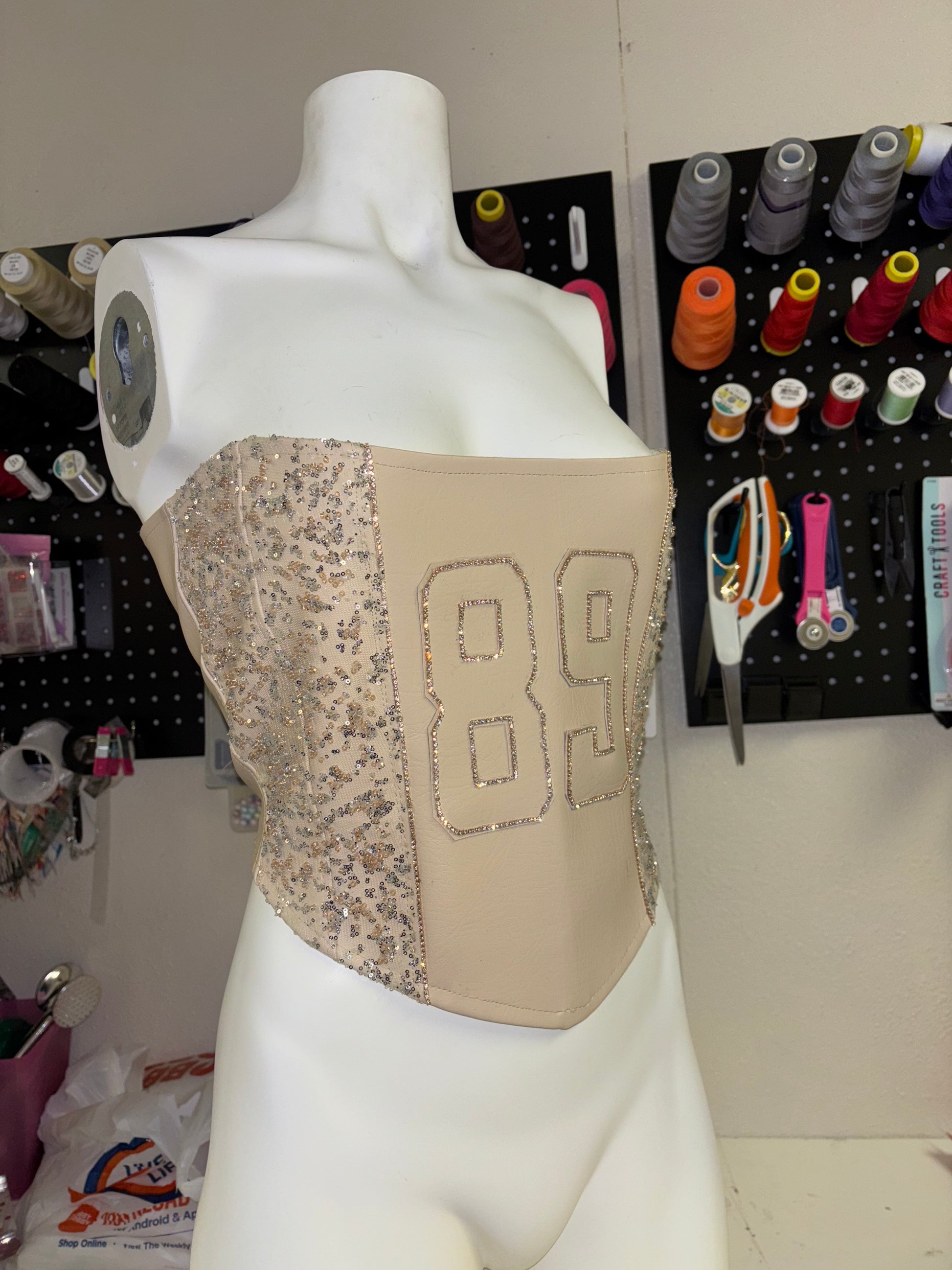Breezy Bowl Leather Bling Corset