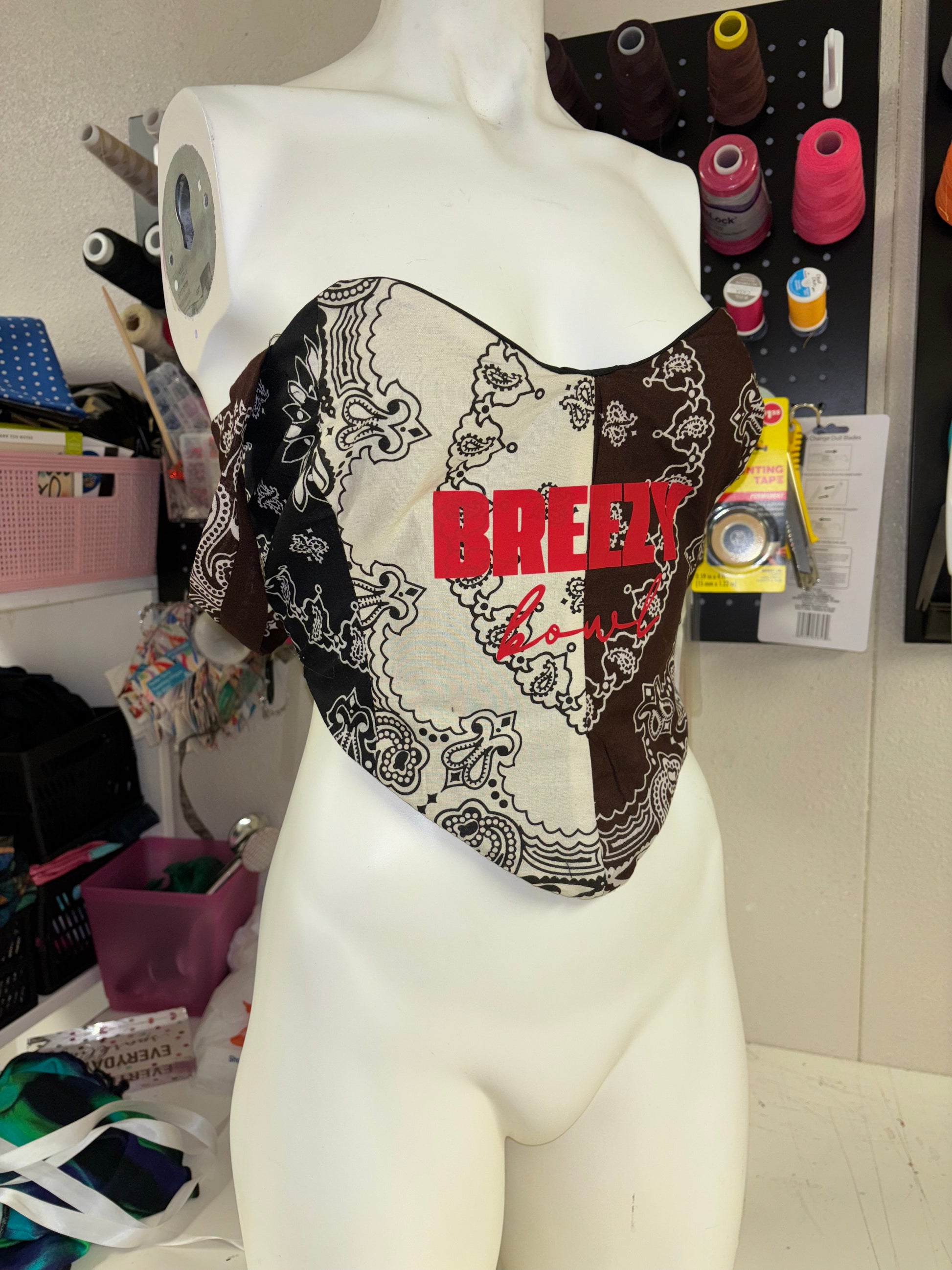 Breezy Bowl Bandana Corset Top